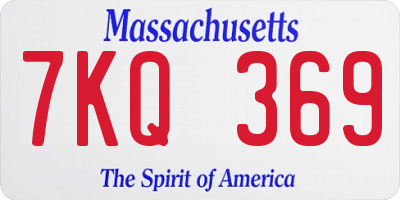 MA license plate 7KQ369