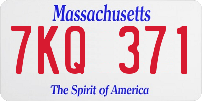 MA license plate 7KQ371