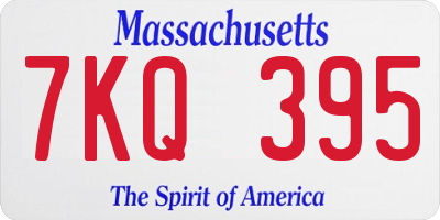 MA license plate 7KQ395