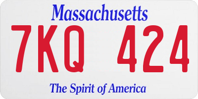 MA license plate 7KQ424