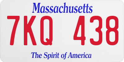 MA license plate 7KQ438