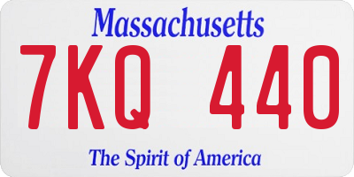 MA license plate 7KQ440
