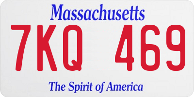 MA license plate 7KQ469