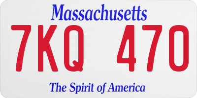 MA license plate 7KQ470
