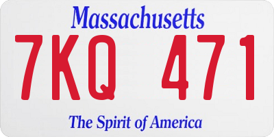 MA license plate 7KQ471
