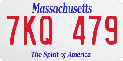 MA license plate 7KQ479