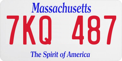 MA license plate 7KQ487