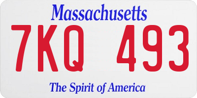 MA license plate 7KQ493