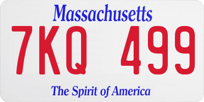 MA license plate 7KQ499
