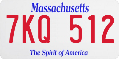 MA license plate 7KQ512