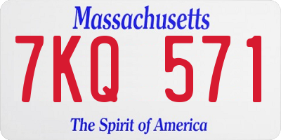 MA license plate 7KQ571