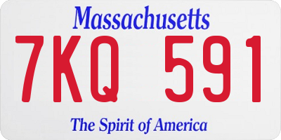 MA license plate 7KQ591