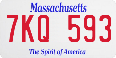 MA license plate 7KQ593