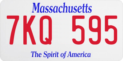 MA license plate 7KQ595