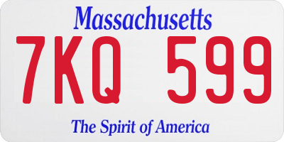MA license plate 7KQ599