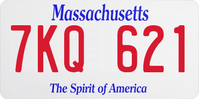MA license plate 7KQ621