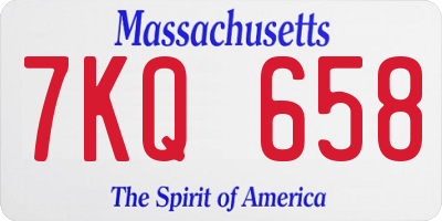 MA license plate 7KQ658