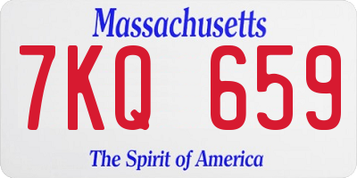 MA license plate 7KQ659
