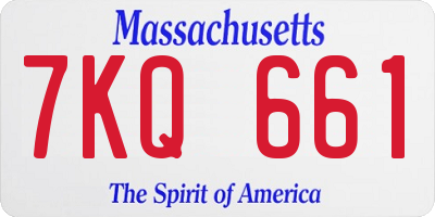 MA license plate 7KQ661