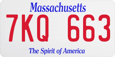 MA license plate 7KQ663
