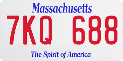 MA license plate 7KQ688