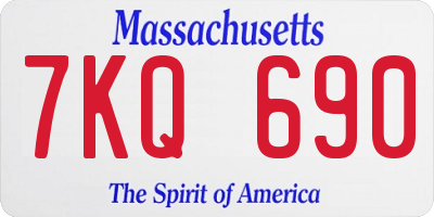 MA license plate 7KQ690