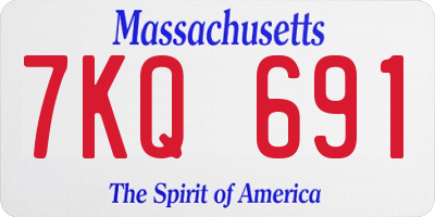 MA license plate 7KQ691