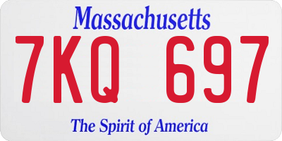 MA license plate 7KQ697