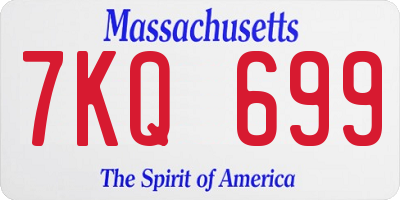 MA license plate 7KQ699