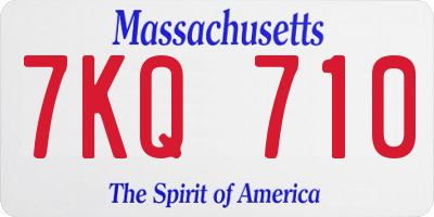 MA license plate 7KQ710
