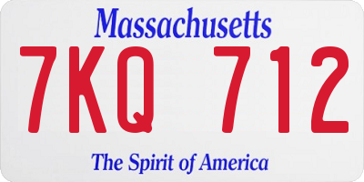 MA license plate 7KQ712