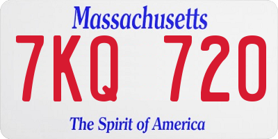 MA license plate 7KQ720
