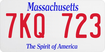 MA license plate 7KQ723