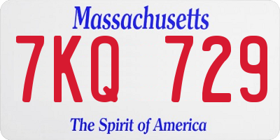 MA license plate 7KQ729