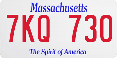 MA license plate 7KQ730
