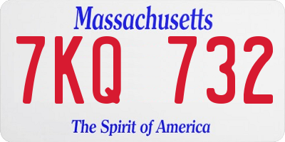 MA license plate 7KQ732