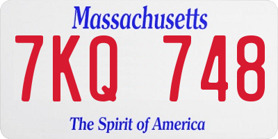 MA license plate 7KQ748