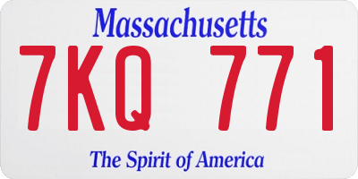 MA license plate 7KQ771