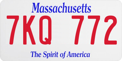 MA license plate 7KQ772