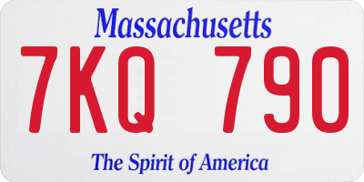 MA license plate 7KQ790