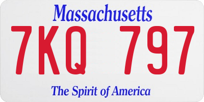 MA license plate 7KQ797