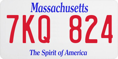 MA license plate 7KQ824