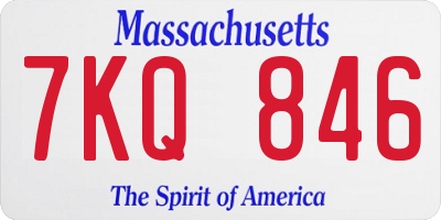 MA license plate 7KQ846