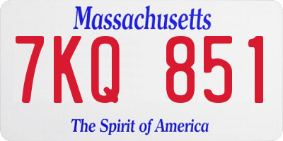 MA license plate 7KQ851