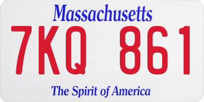 MA license plate 7KQ861