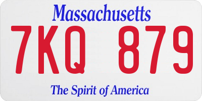 MA license plate 7KQ879