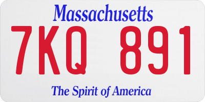 MA license plate 7KQ891