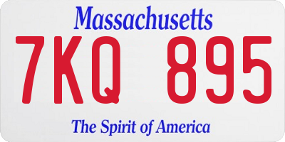 MA license plate 7KQ895