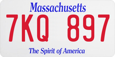 MA license plate 7KQ897