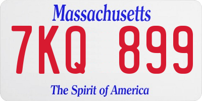 MA license plate 7KQ899
